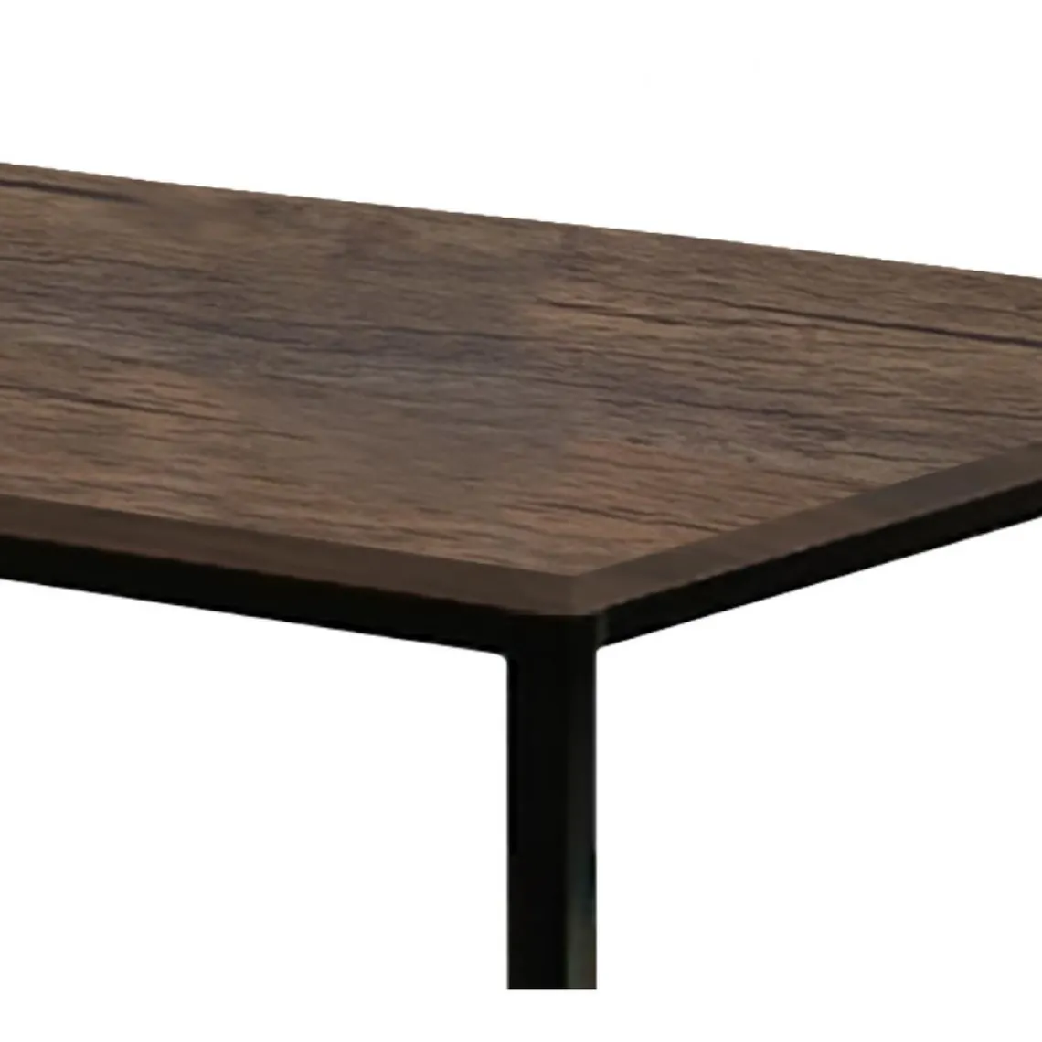 3S. x Home Table de salle à manger en métal noir et en bois finition Marron Sale