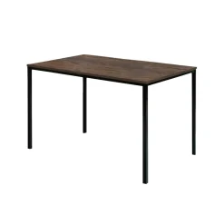 3S. x Home Table de salle à manger en métal noir et en bois finition Marron Sale