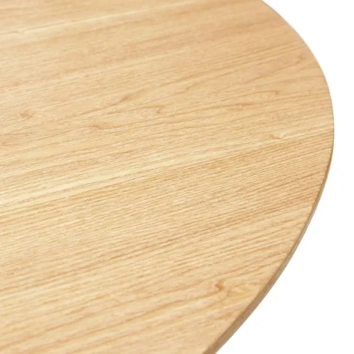 ALTEREGO Table de salle à manger ronde 'LULU' en bois finition naturelle et métal noir Hot