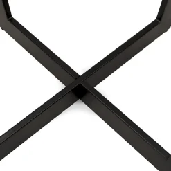 ALTEREGO Table de salle à manger ronde 'LULU' en bois finition Noyer et métal noir New