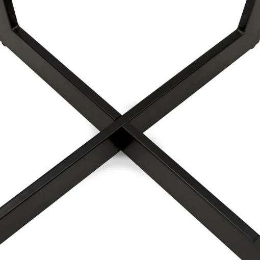 ALTEREGO Table de salle à manger ronde 'LULU' en bois finition Noyer et métal noir New