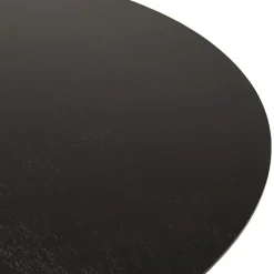 ALTEREGO Table de salle à manger ronde 'LULU' en bois et métal noir Sale