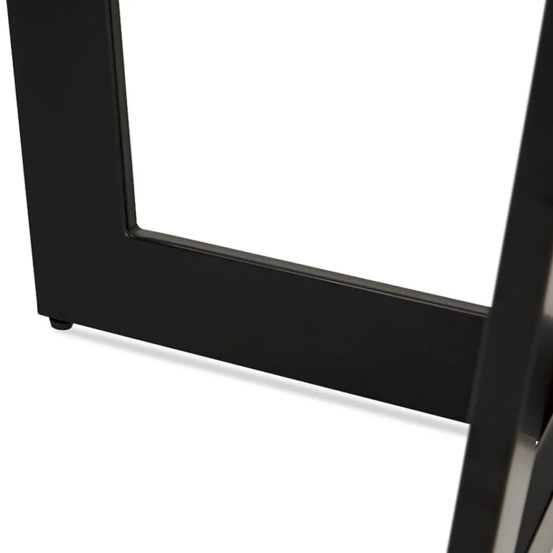 ALTEREGO Table de salle à manger ronde 'LULU' en bois et métal noir Sale