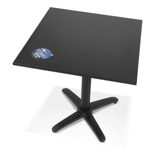 ALTEREGO Table de terrasse pliable 'NOCTALI' carrée noire New