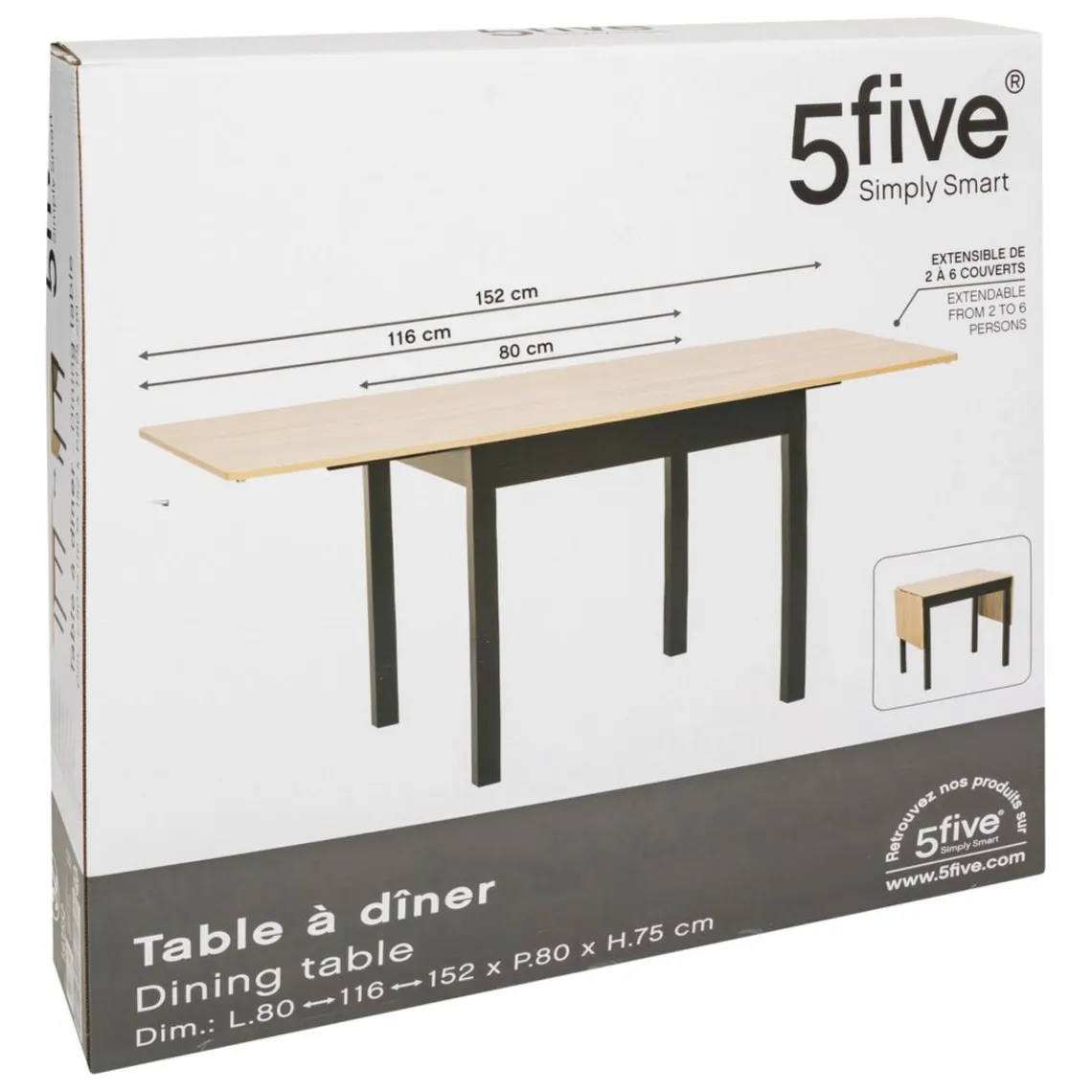3S. x Home Table extensible 2 à 6 places RABA
