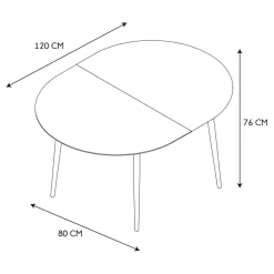 3S. x Home Table Extensible 4 A 6 Personnes