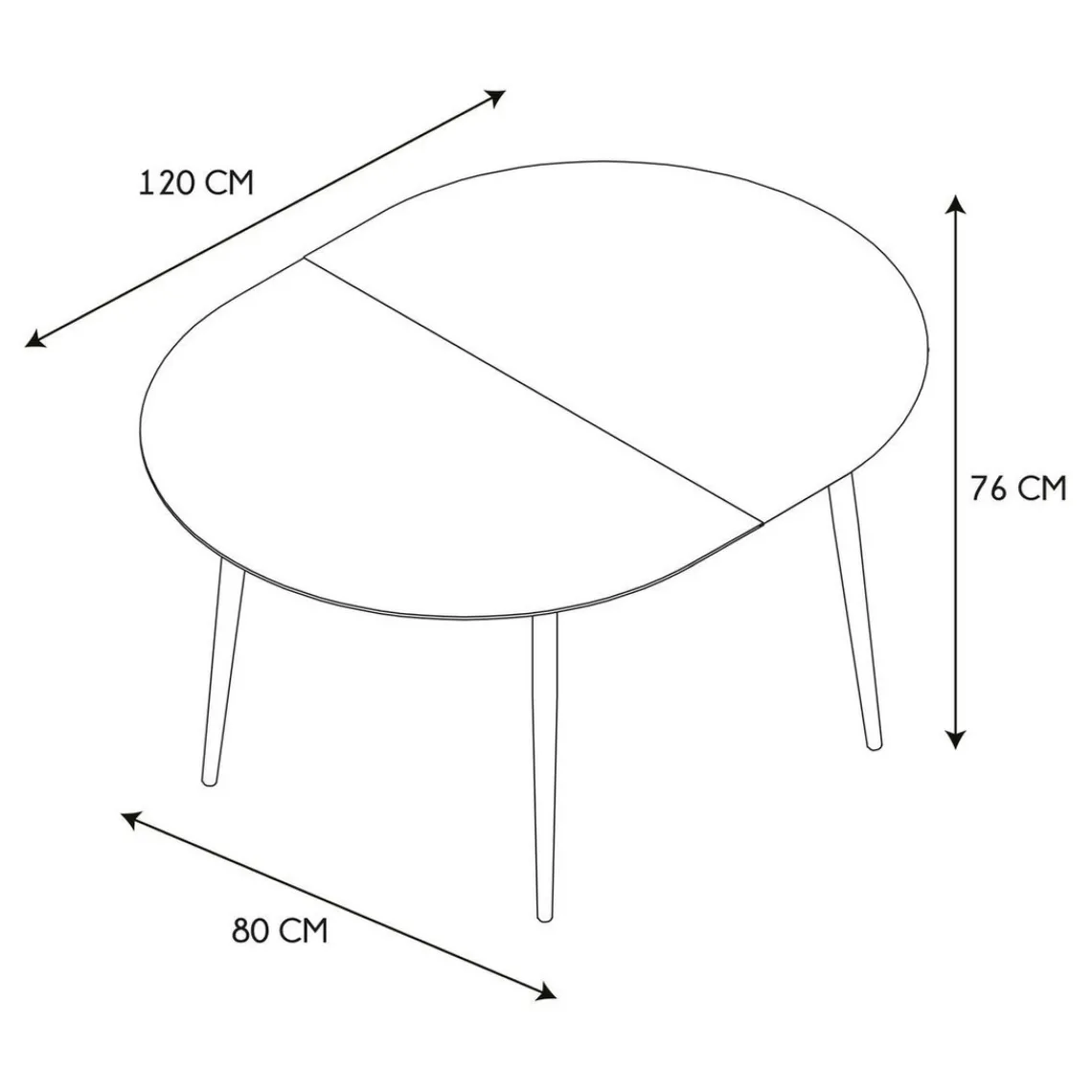 3S. x Home Table Extensible 4 A 6 Personnes