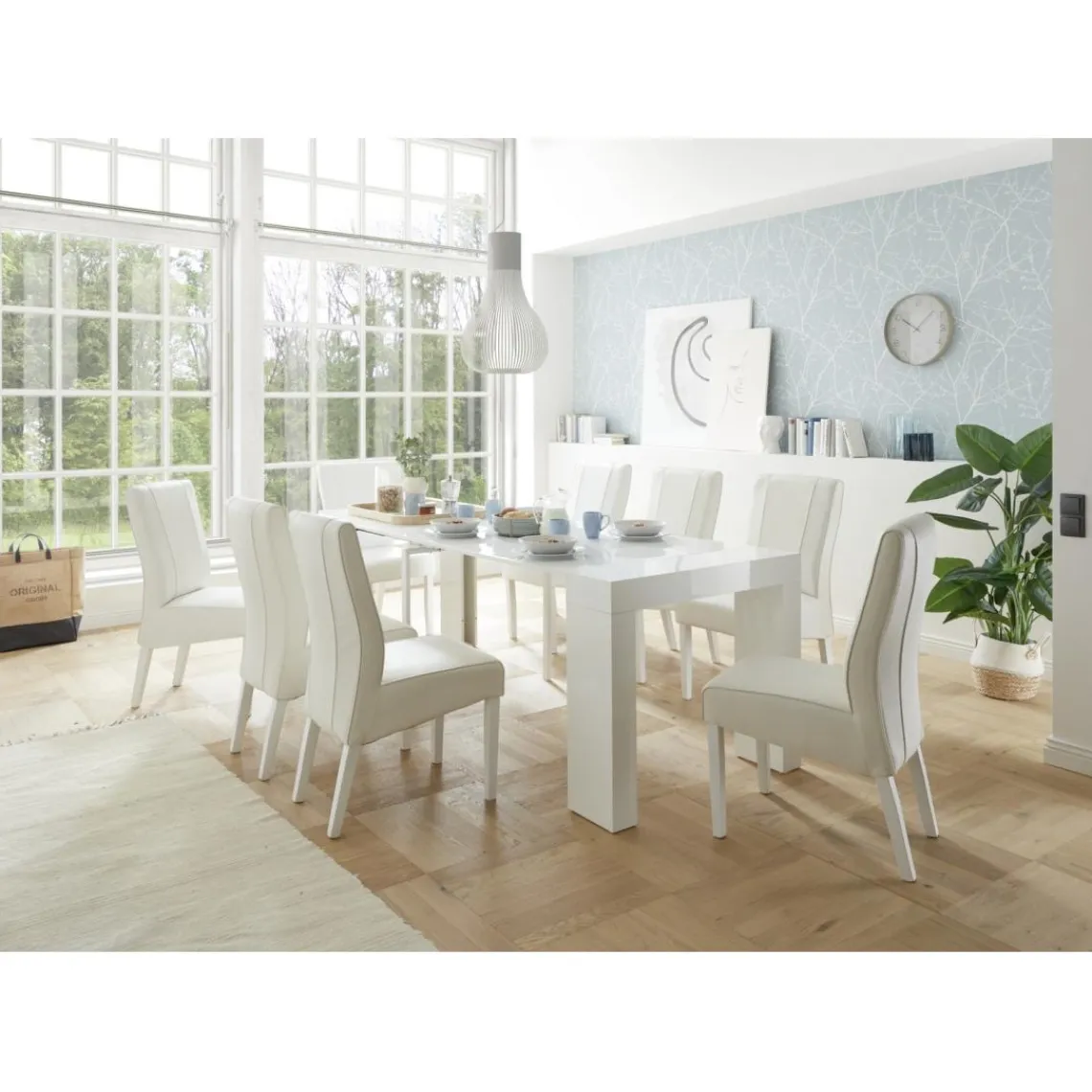 3S. x Home Table extensible Console Blanc laqué brillant Best