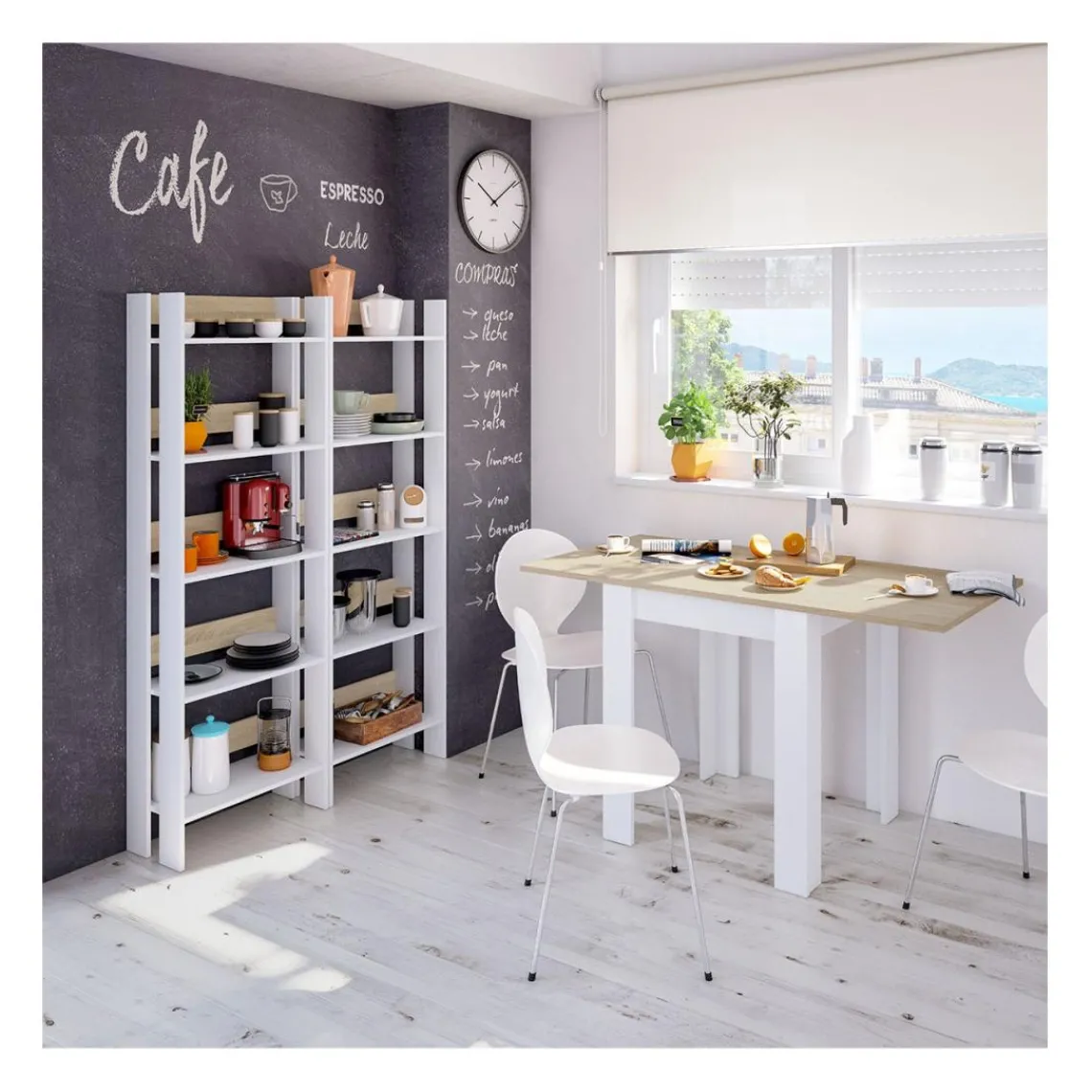 Calicosy Table extensible système d'ouverture en livre Discount