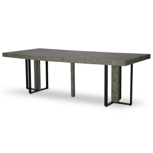3S. x Home Table Extensible TERESA Effet Béton Pieds Noir Online