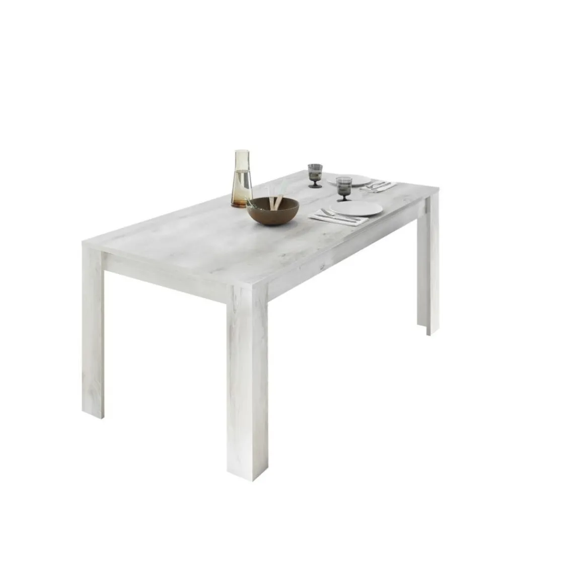 3S. x Home Table extensible 180x90cm décor chene blanc Clearance
