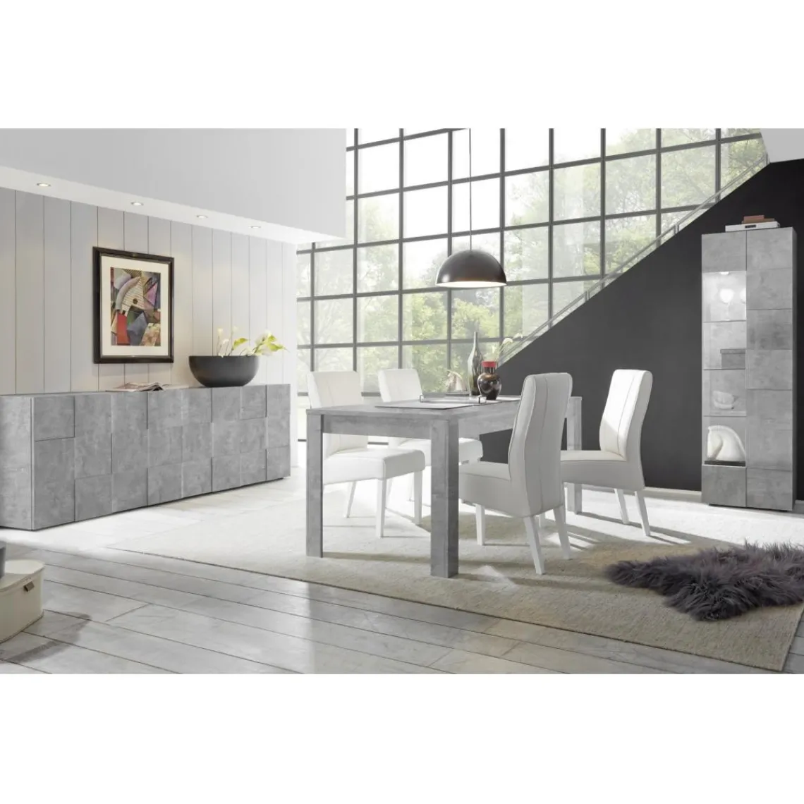 3S. x Home Table extensible 180x90cm URBINO gris ciment Clearance