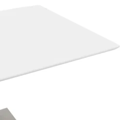 ALTEREGO Table haute design blanche avec pied en métal brossé Hot