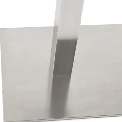 ALTEREGO Table haute design blanche avec pied en métal brossé Hot