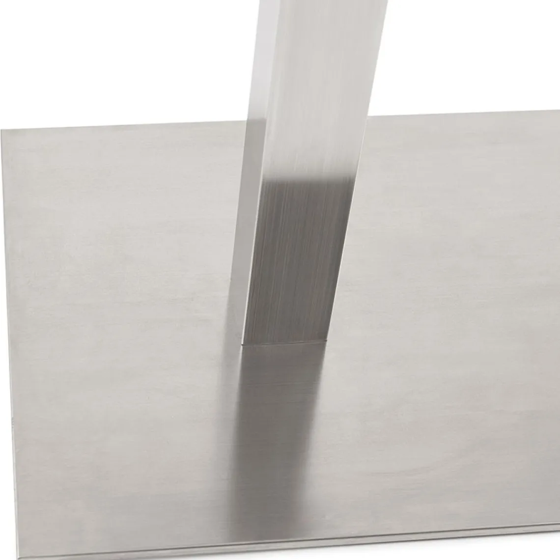 ALTEREGO Table haute design blanche avec pied en métal brossé Hot