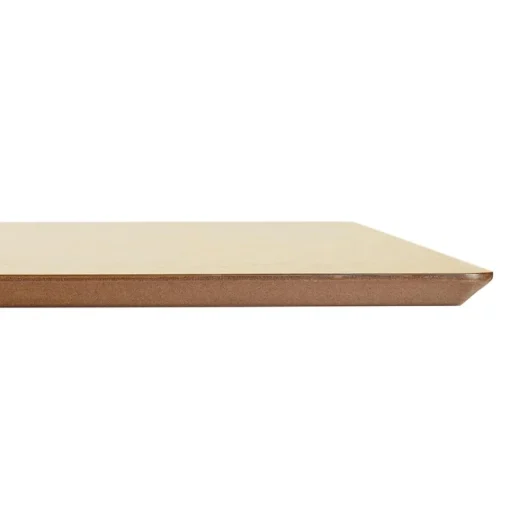 ALTEREGO Table haute design 'MAMBO BAR' en bois naturelle avec pied en métal brossé Clearance