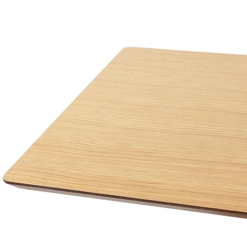 ALTEREGO Table haute design 'MAMBO BAR' en bois finition naturelle avec pied en métal brossé New