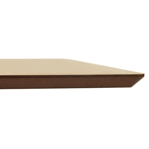 ALTEREGO Table haute design 'MAMBO BAR' en bois finition naturelle avec pied en métal brossé New