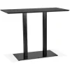 ALTEREGO Table haute design 'ZUMBA BAR' noire avec pied en métal noir New