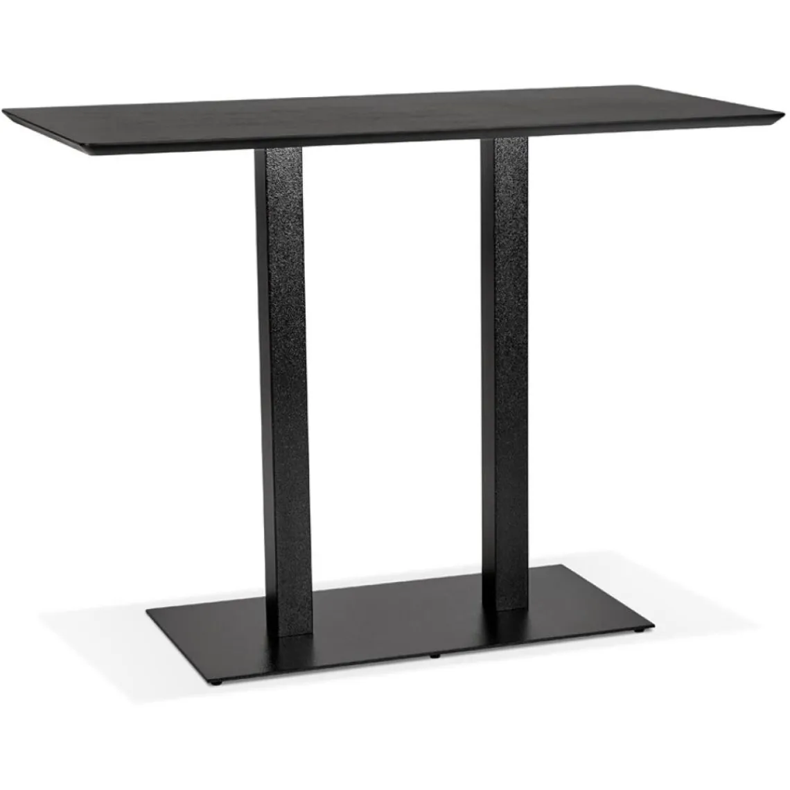 ALTEREGO Table haute design 'ZUMBA BAR' noire avec pied en métal noir New