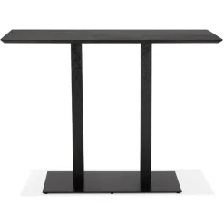 ALTEREGO Table haute design 'ZUMBA BAR' noire avec pied en métal noir New