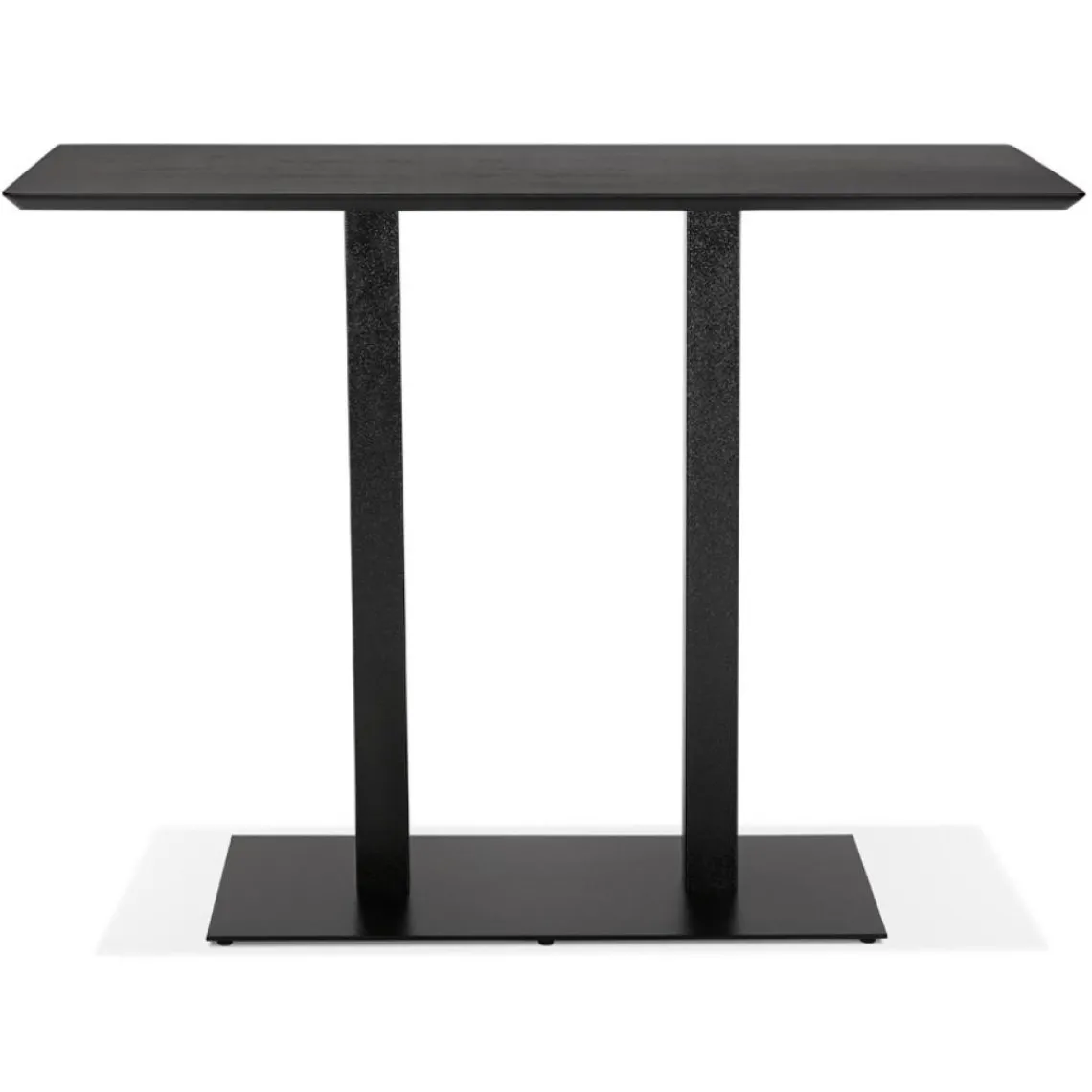 ALTEREGO Table haute design 'ZUMBA BAR' noire avec pied en métal noir New