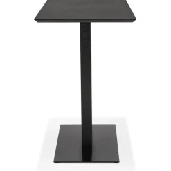 ALTEREGO Table haute design 'ZUMBA BAR' noire avec pied en métal noir New