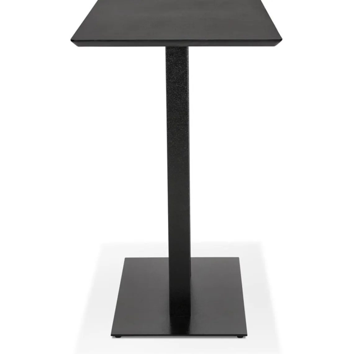 ALTEREGO Table haute design 'ZUMBA BAR' noire avec pied en métal noir New