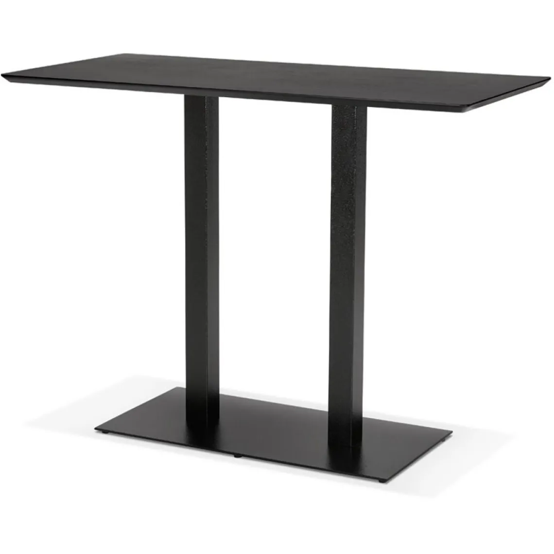 ALTEREGO Table haute design 'ZUMBA BAR' noire avec pied en métal noir New