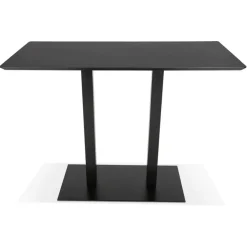 ALTEREGO Table haute design 'ZUMBA BAR' noire avec pied en métal noir New