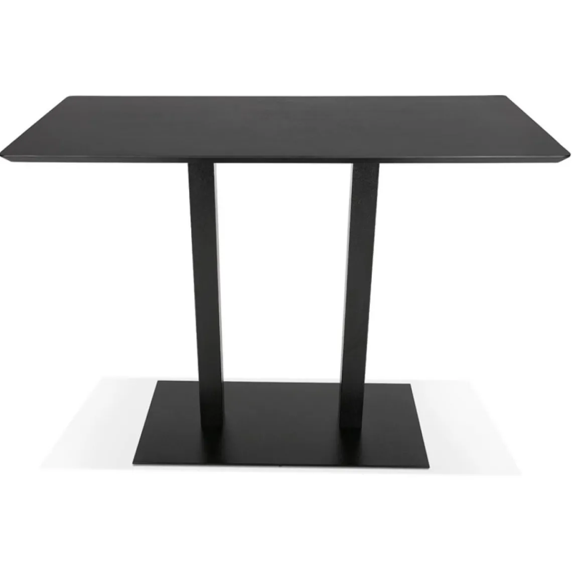 ALTEREGO Table haute design 'ZUMBA BAR' noire avec pied en métal noir New