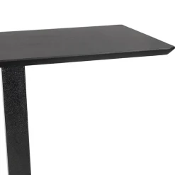 ALTEREGO Table haute design 'ZUMBA BAR' noire avec pied en métal noir New