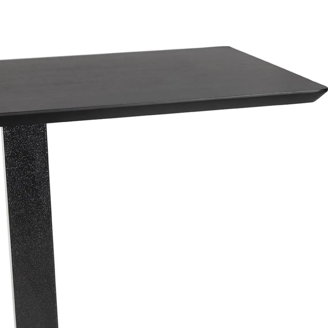 ALTEREGO Table haute design 'ZUMBA BAR' noire avec pied en métal noir New