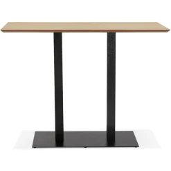 ALTEREGO Table haute design 'ZUMBA BAR' en bois finition naturelle avec pied en métal noir Online