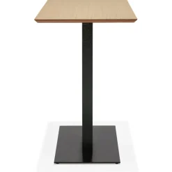 ALTEREGO Table haute design 'ZUMBA BAR' en bois finition naturelle avec pied en métal noir Online