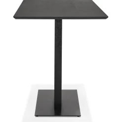 ALTEREGO Table haute design 'ZUMBA BAR' noire avec pied en métal noir Discount