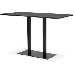 ALTEREGO Table haute design 'ZUMBA BAR' noire avec pied en métal noir Discount