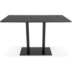 ALTEREGO Table haute design 'ZUMBA BAR' noire avec pied en métal noir Discount