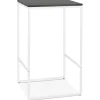 ALTEREGO Table haute 'ORTOS' avec plateau noir et structure blanche idéale pour les professionnels