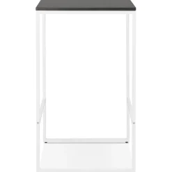 ALTEREGO Table haute 'ORTOS' avec plateau noir et structure blanche idéale pour les professionnels