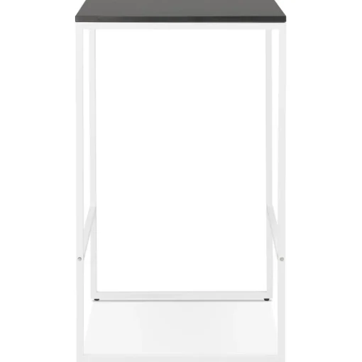 ALTEREGO Table haute 'ORTOS' avec plateau noir et structure blanche idéale pour les professionnels