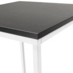 ALTEREGO Table haute 'ORTOS' avec plateau noir et structure blanche idéale pour les professionnels