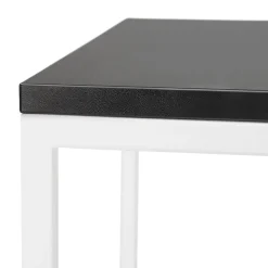 ALTEREGO Table haute 'ORTOS' avec plateau noir et structure blanche idéale pour les professionnels