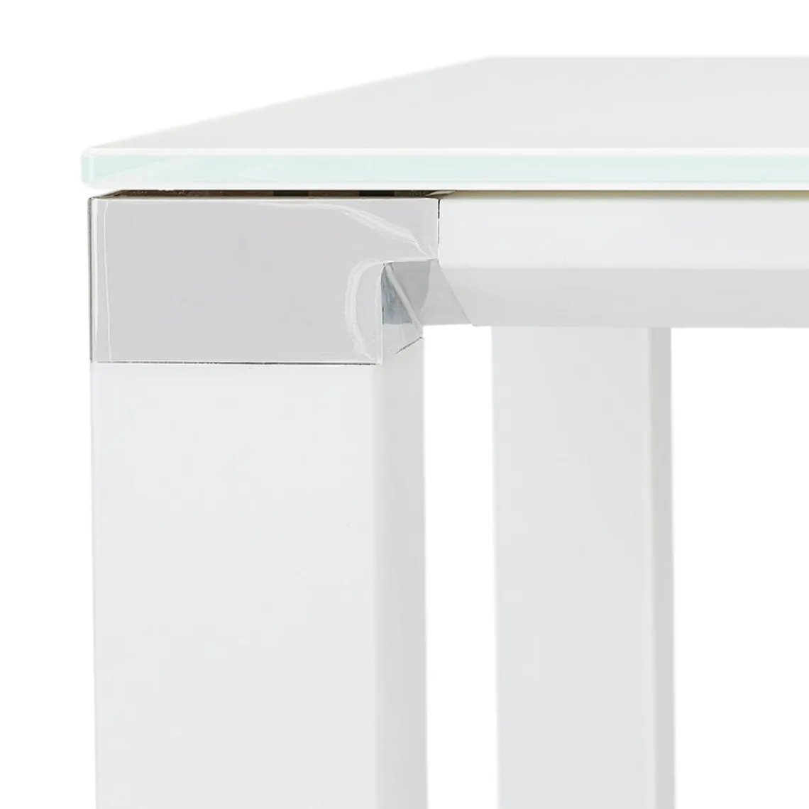 ALTEREGO Table haute ou bureau haut 'XLINE HIGH TABLE' en verre blanc New