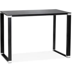 ALTEREGO Table haute ou bureau haut 'XLINE HIGH TABLE' en verre noir Hot