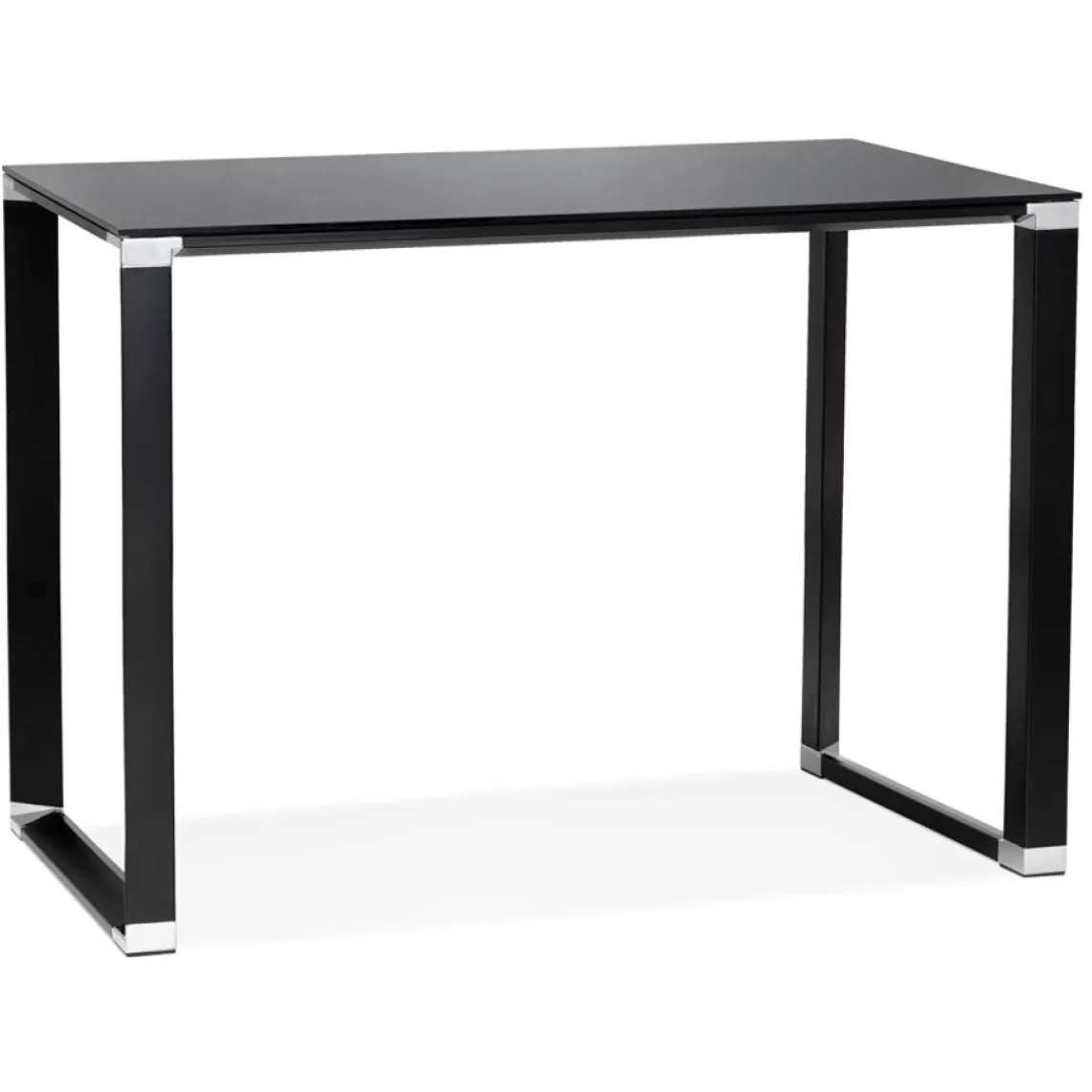 ALTEREGO Table haute ou bureau haut 'XLINE HIGH TABLE' en verre noir Hot