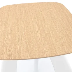 ALTEREGO Table haute 'PATATI' en bois finition naturelle et métal blanc Clearance