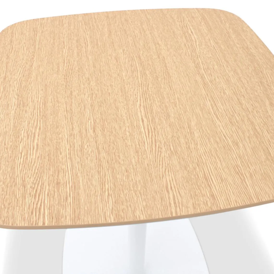 ALTEREGO Table haute 'PATATI' en bois finition naturelle et métal blanc Clearance