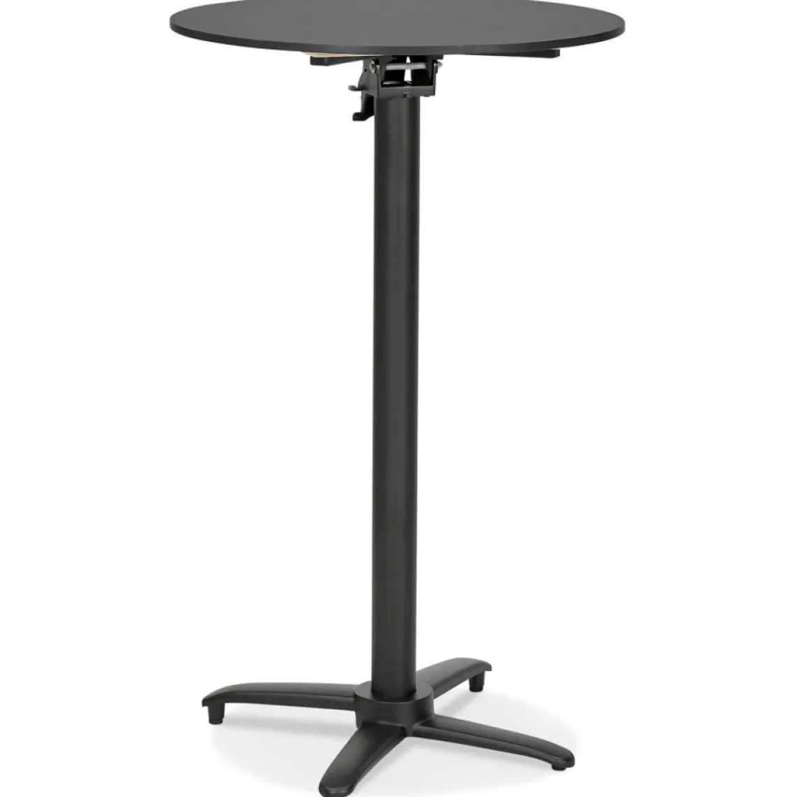 ALTEREGO Table haute pliable 'PAXTON' ronde noire Discount