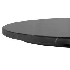 ALTEREGO Table haute ronde 'DOMY ROUND' style rustique en pierre noire effet marbre Sale